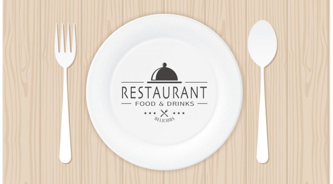 free-restaurant-logo-on-paper-plate-vector